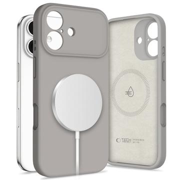 iPhone 17 Tech-Protect Vloeibare siliconen hoesje - MagSafe compatibel - Steengrijs