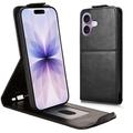 iPhone 17 Verticale Flip Hoesje met standaard - Zwart