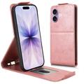 iPhone 17 Verticale Flip Hoesje met standaard - Roségoud