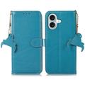 iPhone 17 Leren Portemonnee Hoesje met RFID - Blauw