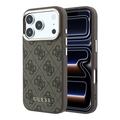 iPhone 18 Pro Guess 4G Gold Frame Hoesje - compatibel met MagSafe - Bruin