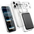 iPhone 18 Pro Max 4-in-1 MagSafe-beschermingsset met kaarthouder - Transparant / Zwart
