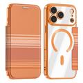 iPhone 18 Pro Max Stijlvol magnetisch flip hoesje met RFID-kaartsleuven - oranje