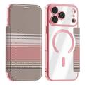 iPhone 18 Pro Stijlvol magnetisch flip hoesje met RFID-kaartsleuven - roze