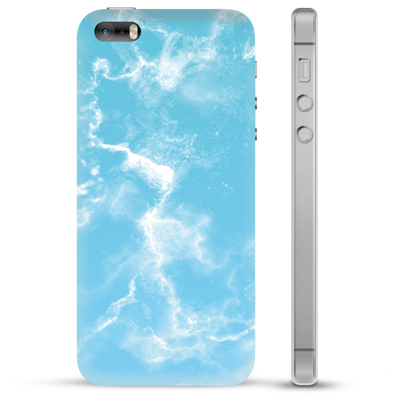 Flipper uitgehongerd sector iPhone 5/5S/SE TPU Hoesje - Blauw Marmer