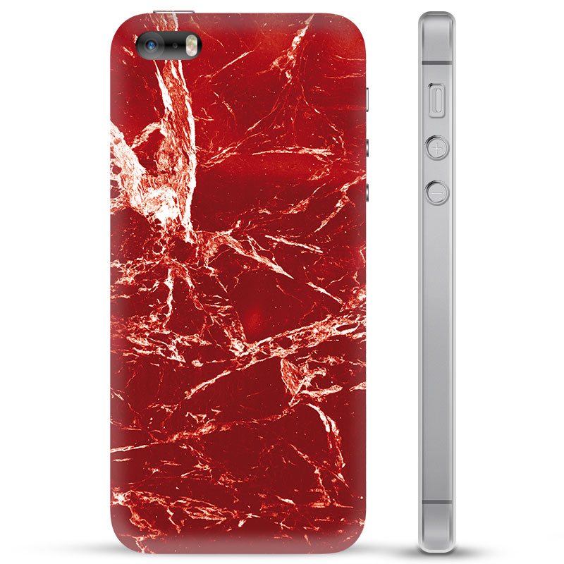 Gelijkwaardig isolatie Een nacht iPhone 5/5S/SE Hybrid Case - Rood Marmer