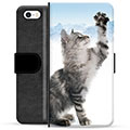 iPhone 5/5S/SE Premium Portemonnee Hoesje - Kat