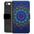 iPhone 5/5S/SE Premium Portemonnee Hoesje - Kleurrijke Mandala