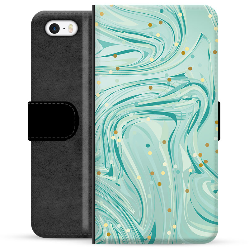 Wasserette congestie Wauw iPhone 5/5S/SE Premium Wallet Case - Groen Mint