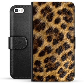 iPhone 5/5S/SE Premium Portemonnee Hoesje - Luipaard