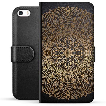 iPhone 5/5S/SE Premium Portemonnee Hoesje - Mandala