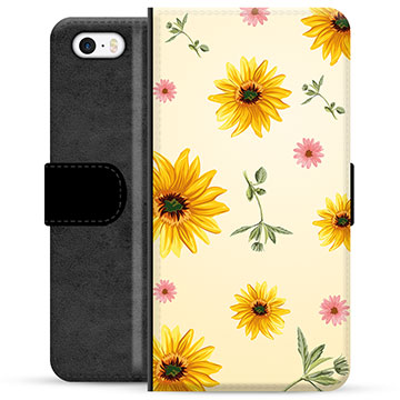 iPhone 5/5S/SE Premium Portemonnee Hoesje - Zonnebloem