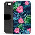 iPhone 5/5S/SE Premium Portemonnee Hoesje - Tropische Bloem