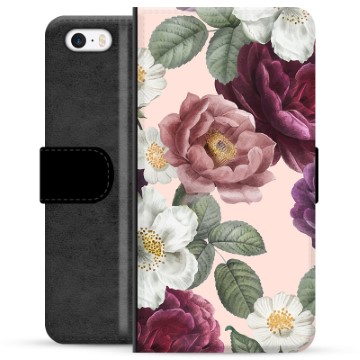 iPhone 5/5S/SE Premium Portemonnee Hoesje - Romantische Bloemen