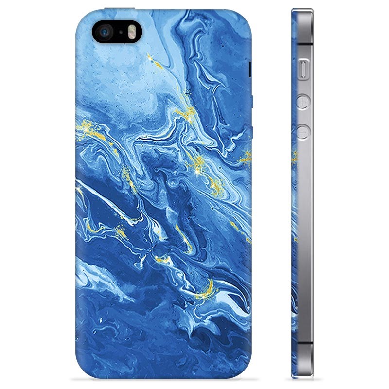 geef de bloem water Behandeling Accumulatie iPhone 5/5S/SE TPU Case - Kleurrijk Marmer