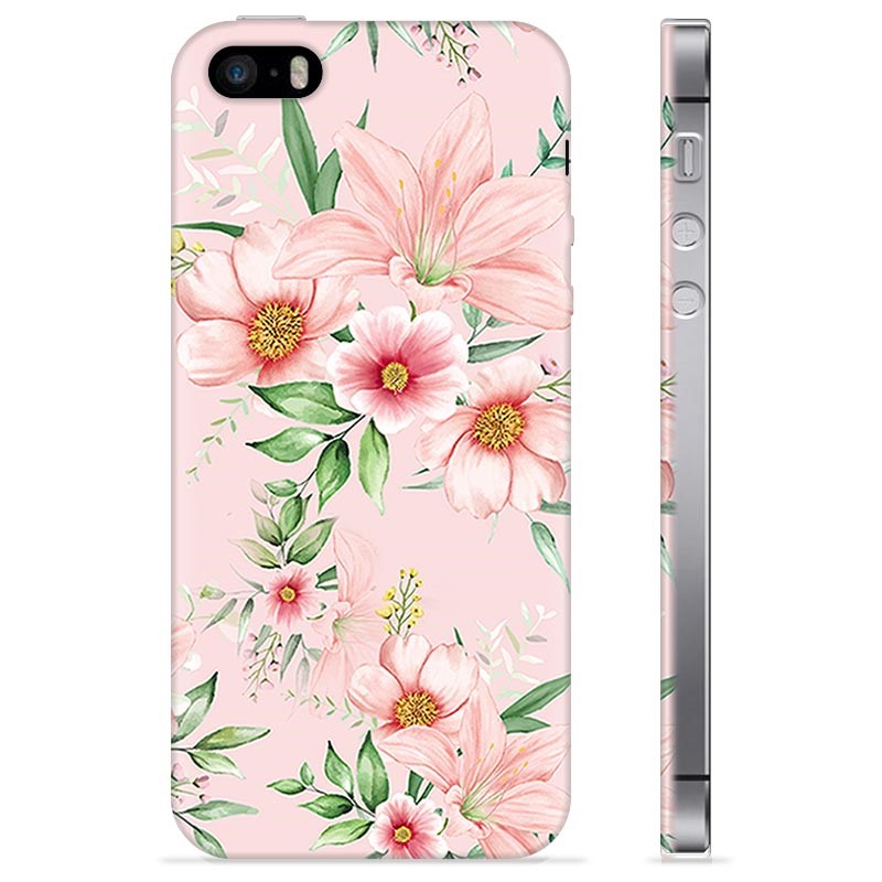 iPhone 5/5S/SE TPU-hoesje - Aquarel Bloemen