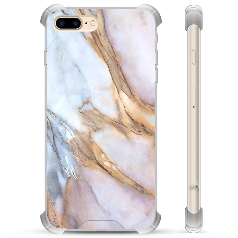 etiket huisvrouw dienblad iPhone 7 Plus / iPhone 8 Plus hybride hoesje - elegant marmer