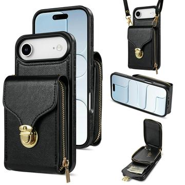 iPhone Air alles-in-één hoesje met portemonnee en riem
