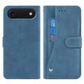 iPhone Air Elegant Retro Portemonnee Hoesje met Roterende Kaarthouder - Blauw