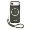 iPhone Air Guess IML Glitter Script Riem hoesje - Compatibel met MagSafe