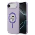 iPhone Air Karl Lagerfeld Karl and Choupette Vloeibaar Siliconen MagSafe Hoesje - Paars