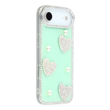 iPhone Air Sprankelende Liefde en Parel Hybride Hoesje - Groen