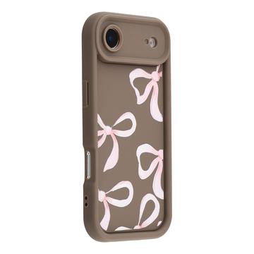 iPhone Air Stijlvol Schokbestendig TPU Hoesje met Opstaande Randen - Bruin / Grote strik