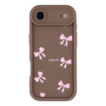 iPhone Air Stijlvol Schokbestendig TPU Hoesje met Opstaande Randen - Bruin / strik