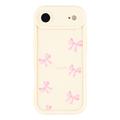 iPhone Air Stijlvol Schokbestendig TPU Hoesje met Opstaande Randen - Wit / strik