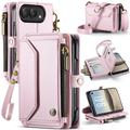 iPhone Duo CaseMe C36 RFID-blokkerende portemonneehoes - Roze