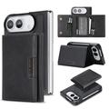 iPhone Fold magnetische portemonneehoes met drie vakken - Zwart