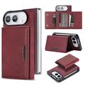 iPhone Fold magnetische driemaal opvouwbare portemonneehoes - Rood