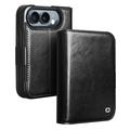 iPhone Duo Qialino Classic Wallet Leren Hoesje - Zwart