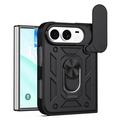 iPhone Duo Roterende ring hybride hoesje met camera schild - Zwart