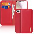 iPhone 16e Dux Ducis Hivo Wallet Leren Hoesje - Rood