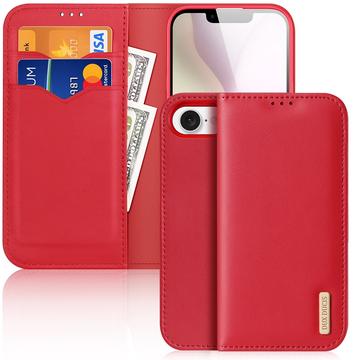 iPhone 16e Dux Ducis Hivo Wallet Leren Hoesje - Rood