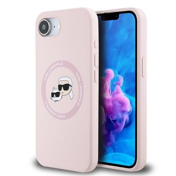 iPhone 16e Karl Lagerfeld Karl and Choupette Vloeibaar Siliconen MagSafe Hoesje