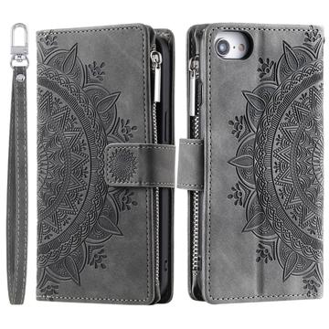 iPhone 16e Mandala Series Portemonnee-hoesje - Grijs