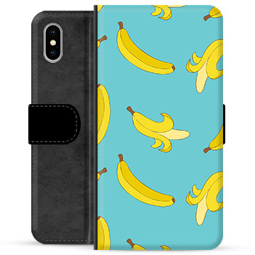 iPhone X / iPhone XS Premium Portemonnee Hoesje - Bananen