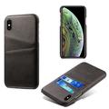 iPhone X/XS KSQ Bekleed Plastic Hoesje met Kaartsleuven - Zwart
