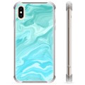 iPhone X / iPhone XS hybride hoesje - blauw marmer