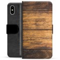 iPhone X / iPhone XS Premium Portemonnee Hoesje - Hout