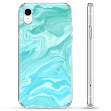 iPhone XR Hybrid Hoesje - Blauw Marmer