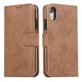 iPhone XR Vintage 2-in-1 portemonneehoesje met afneembare omslag - bruin