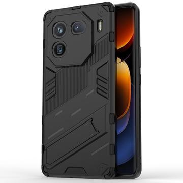 vivo iQOO 12 Pro Armor Serie Hybride Hoesje met Statief - Zwart