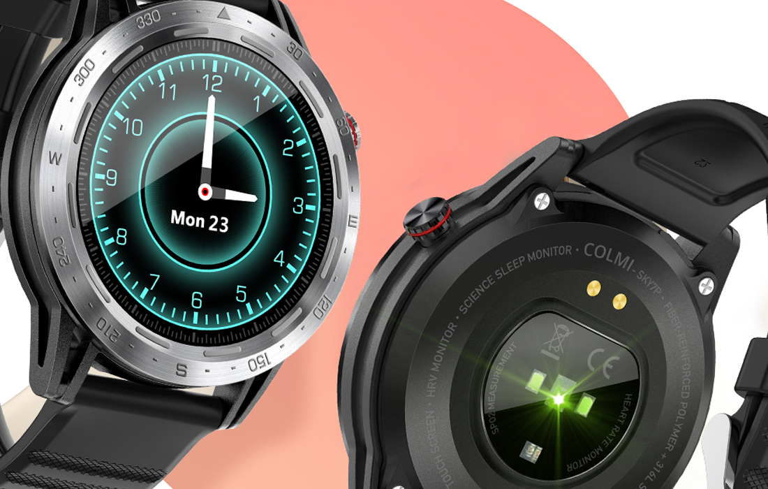 Colmi Sky 7 Pro Smartwatch - 3ATM, 1.3″ TFT - Zilver / Zwart